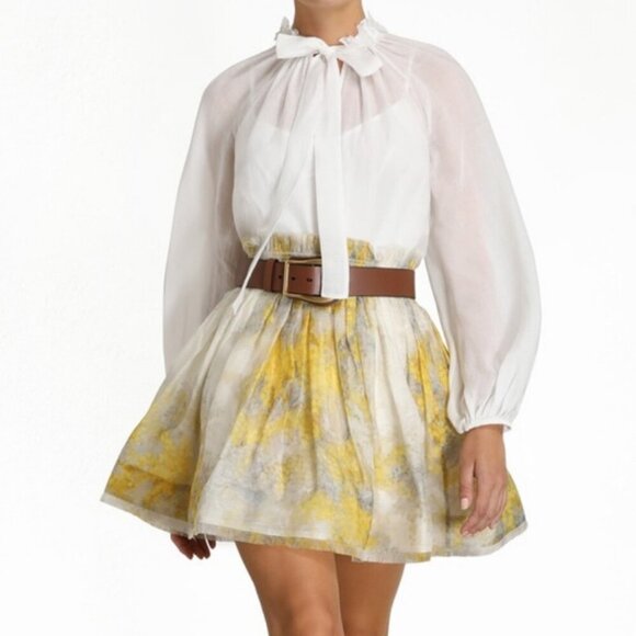 💕ZIMMERMANN💕 Botanica Butterfly Blouse ~ Pearl White 3 = US 10 Large - Picture 3 of 16